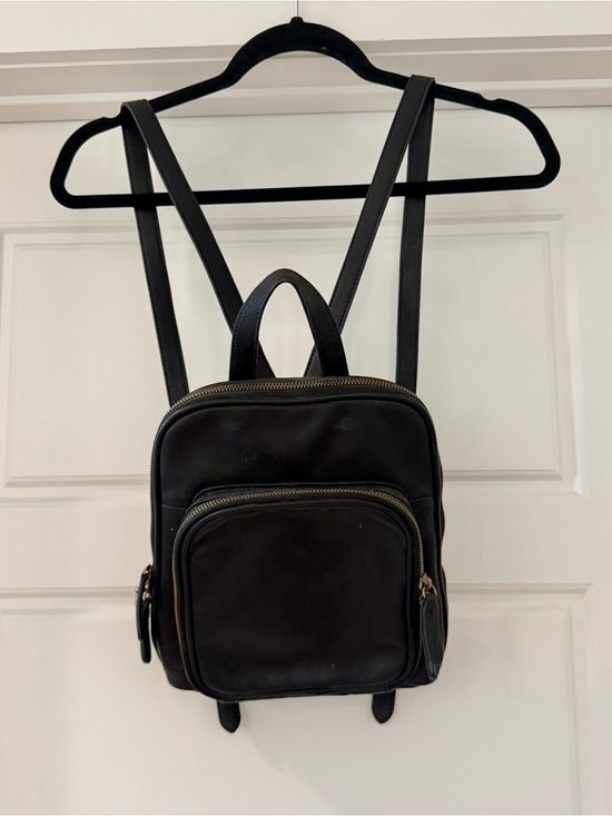 Handbags - Margot Black Mini Small Leather Square Backpack 11.5" by 9" Travel Adjustable